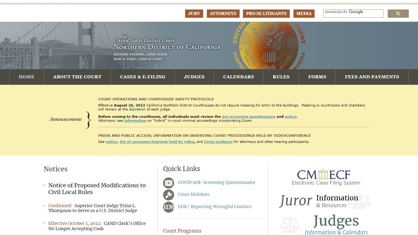 Home | United States District Court, Northern District of California